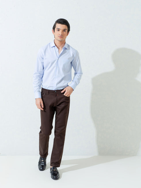 Sky Blue Micro Dobby Shirt With Cutaway Collar Brumano Pakistan