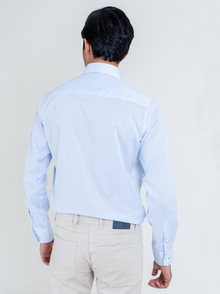 Sky Blue Patterned Formal Shirt Brumano Pakistan
