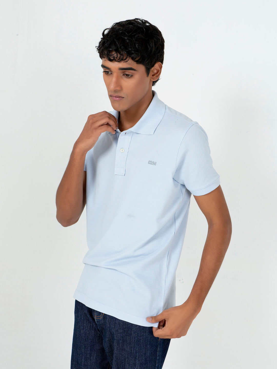 Sky blue basic pique polo shirt brumano pakistan