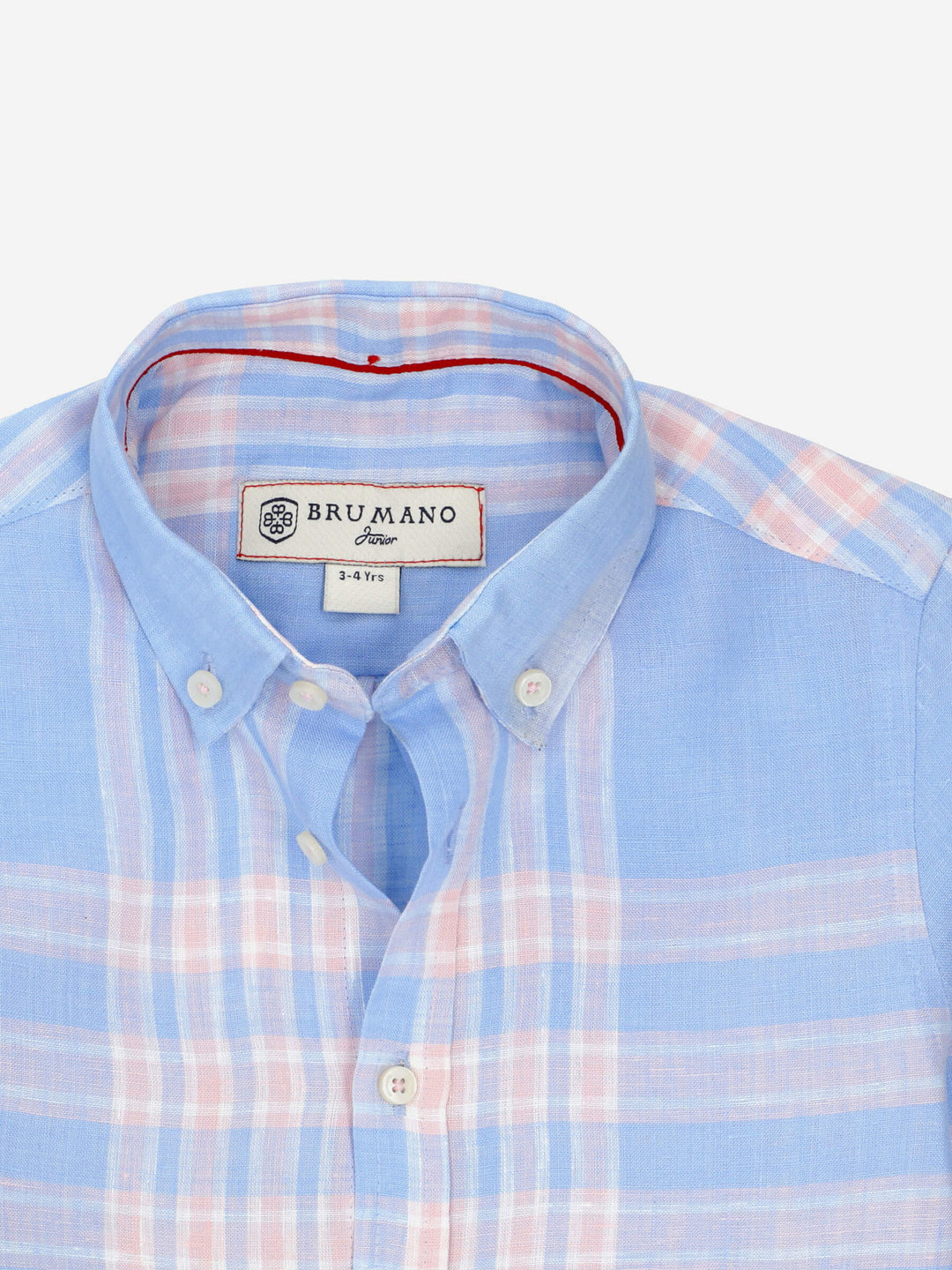 Sky Blue Linen Checkered Casual Shirt Brumano Pakistan 