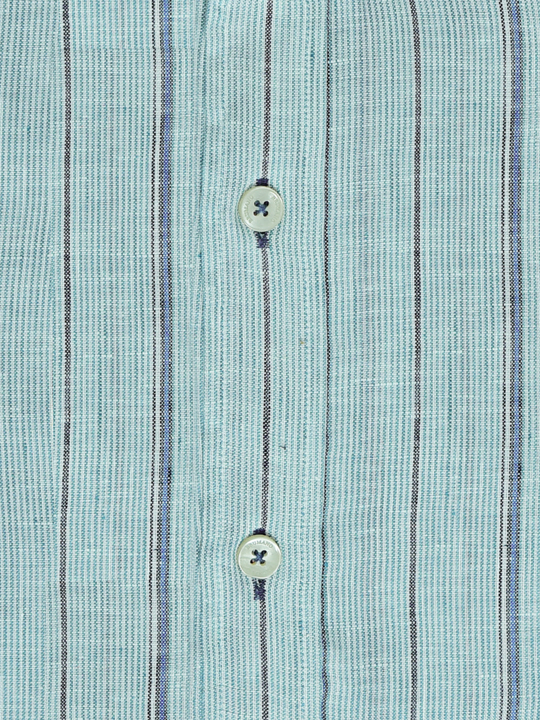 Sky Blue Linen Striped Mao Collar Shirt Brumano Pakistan