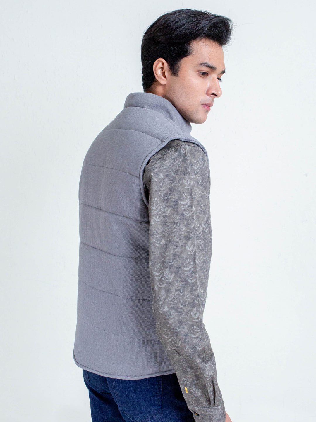 Slate Grey Knitted Sleeveless Vest Brumano Pakistan
