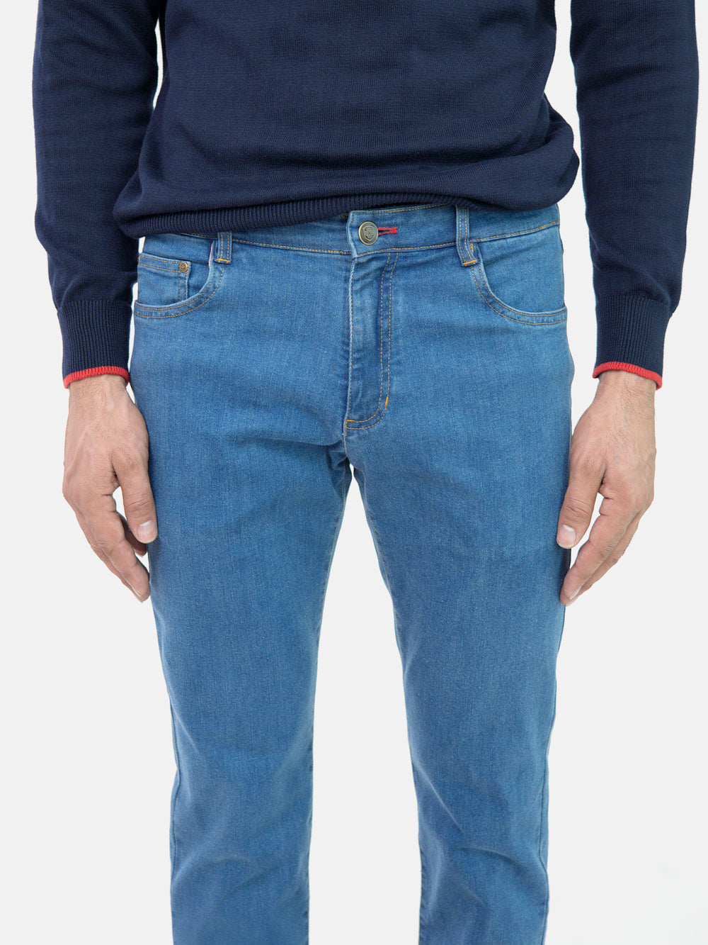Slim Fit Medium Blue Jeans
