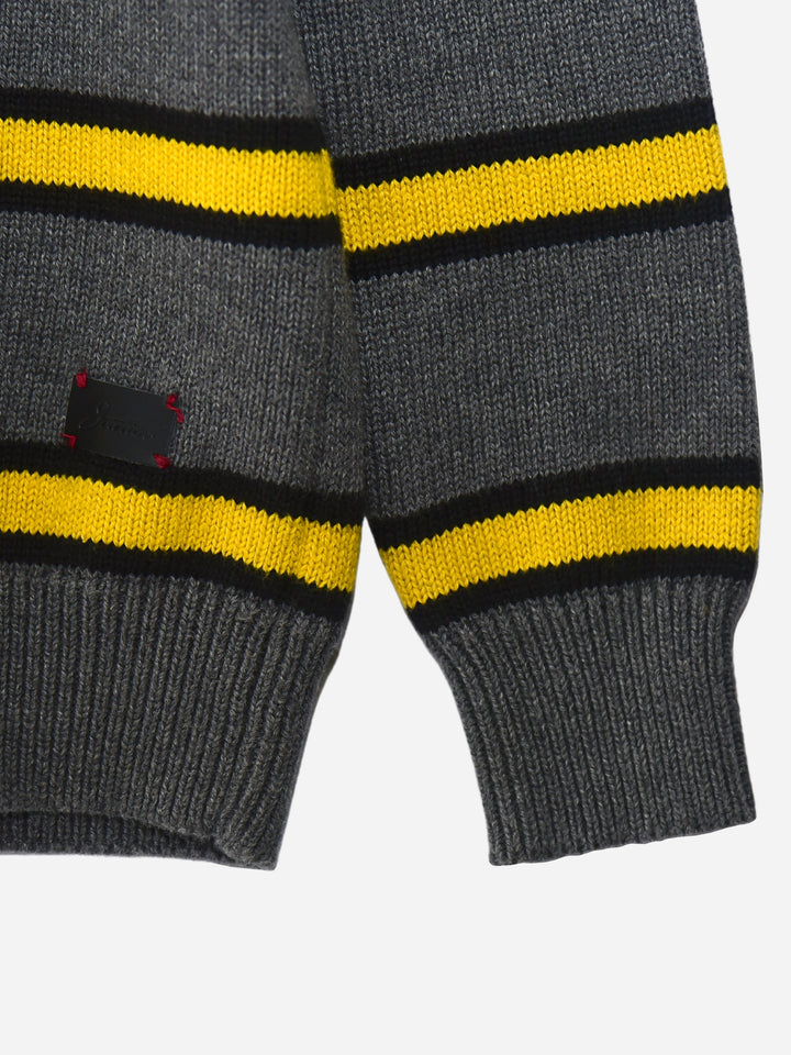 Steel Grey & Yellow Striped Casual Jumper Brumano Pakistan