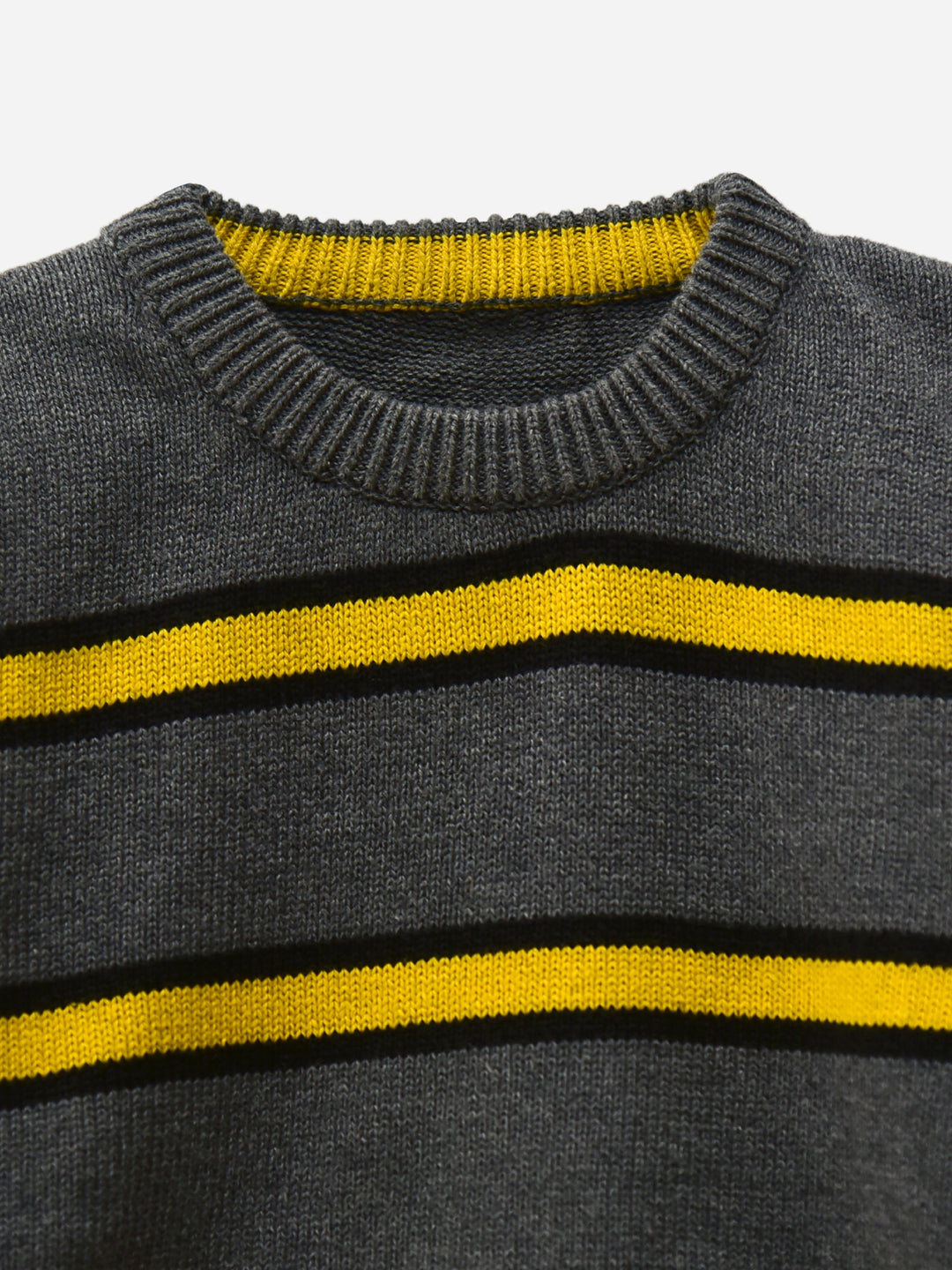 Steel Grey & Yellow Striped Casual Jumper Brumano Pakistan
