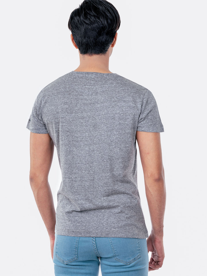 Steel Grey Crew Neck T-Shirt With Pocket Brumano Pakistan