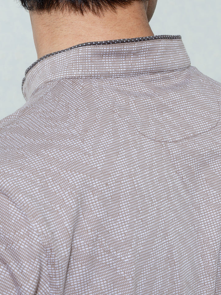 Tan Brown Mao Collar Polo Shirt Brumano Pakistan