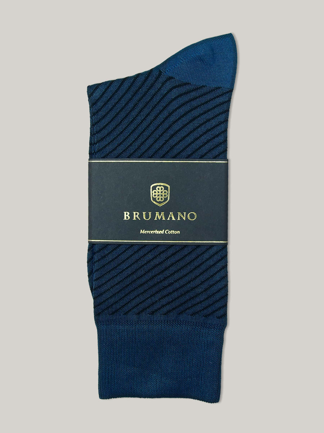 Teal Blue Striped Mercerized Socks Brumano Pakistan