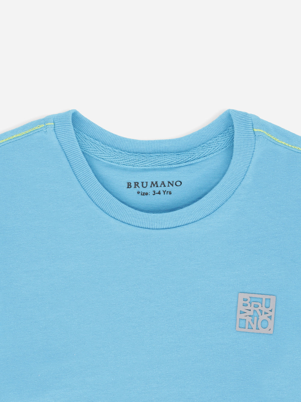 Aqua Blue Basic Crew Neck Casual T-Shirt