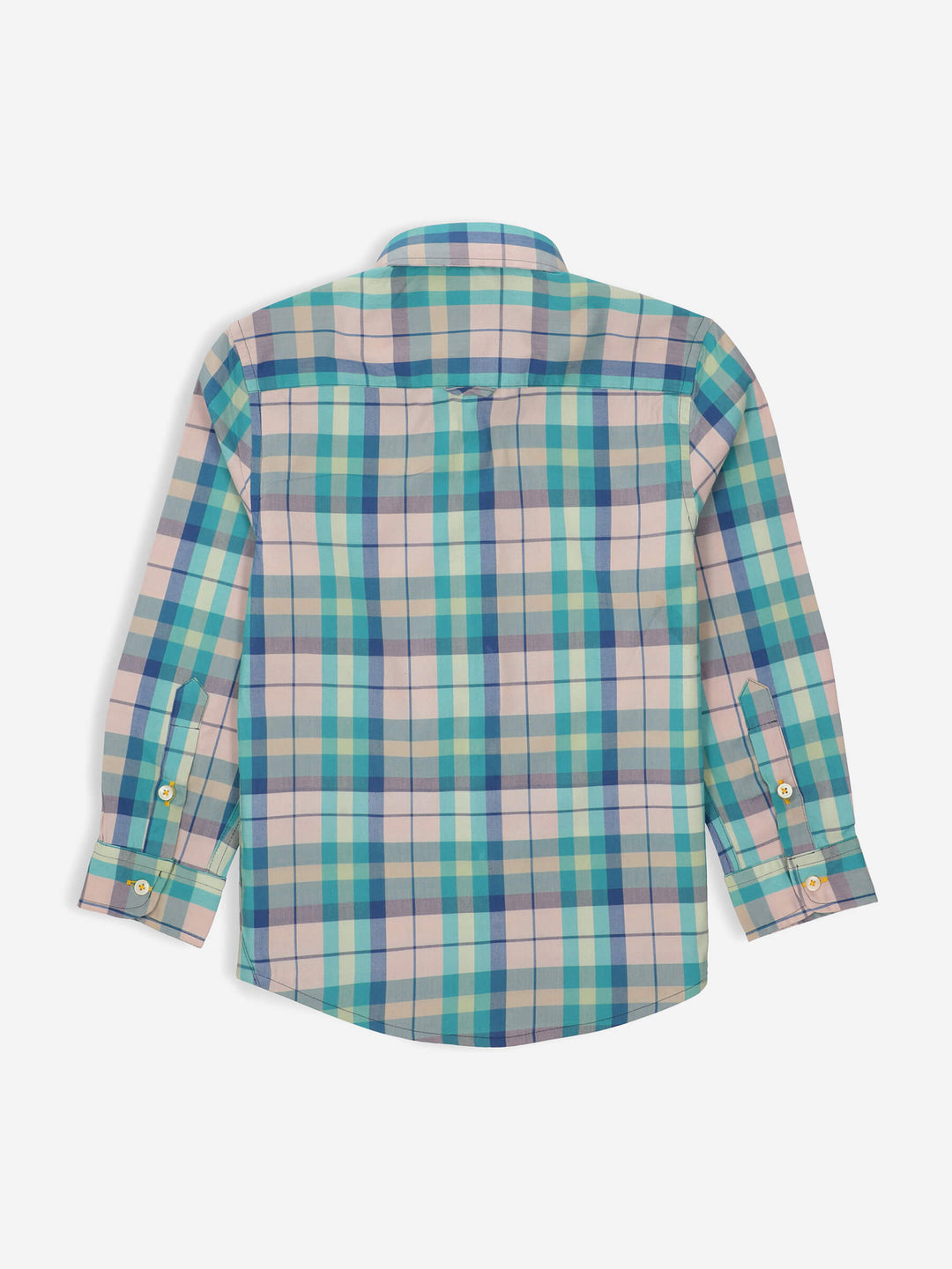 Turquoise Checkered Long Sleeve Casual Shirt Brumano Pakistan