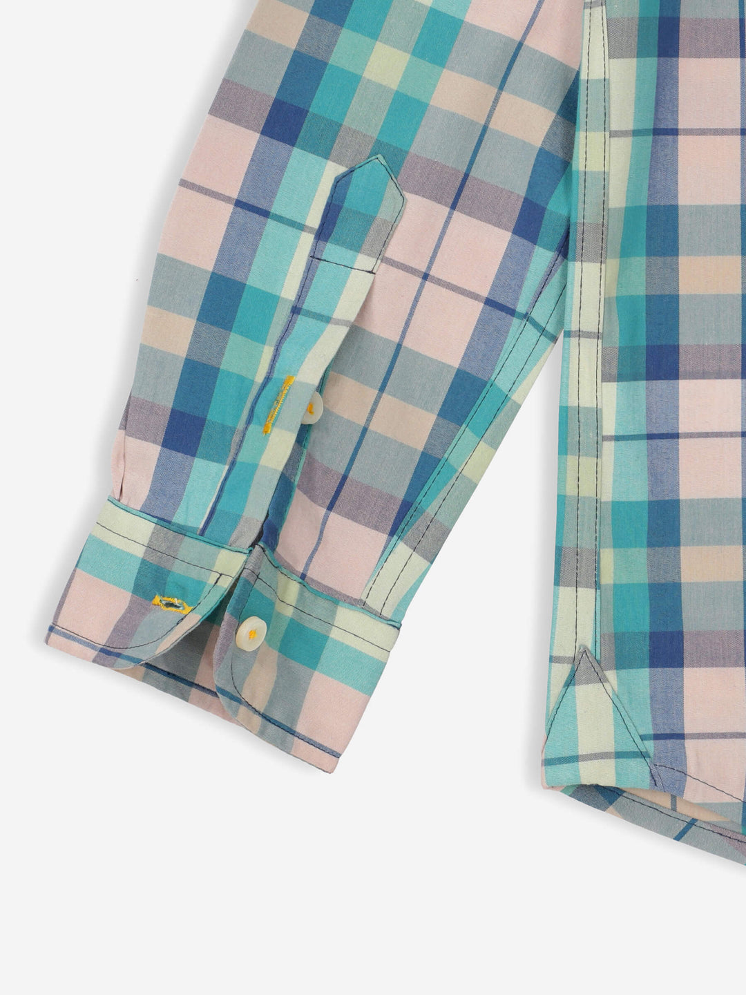 Turquoise Checkered Long Sleeve Casual Shirt Brumano Pakistan