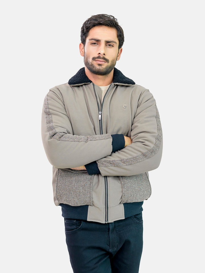 Vintage Khaki Sherpa Collar Aviator Jacket With Cashmere Pockets Brumano Pakistan