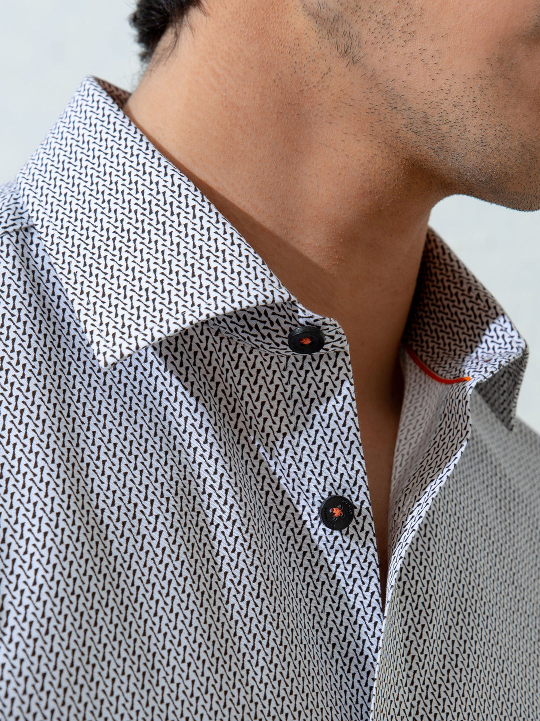 White & Black Printed Shirt Brumano Pakistan