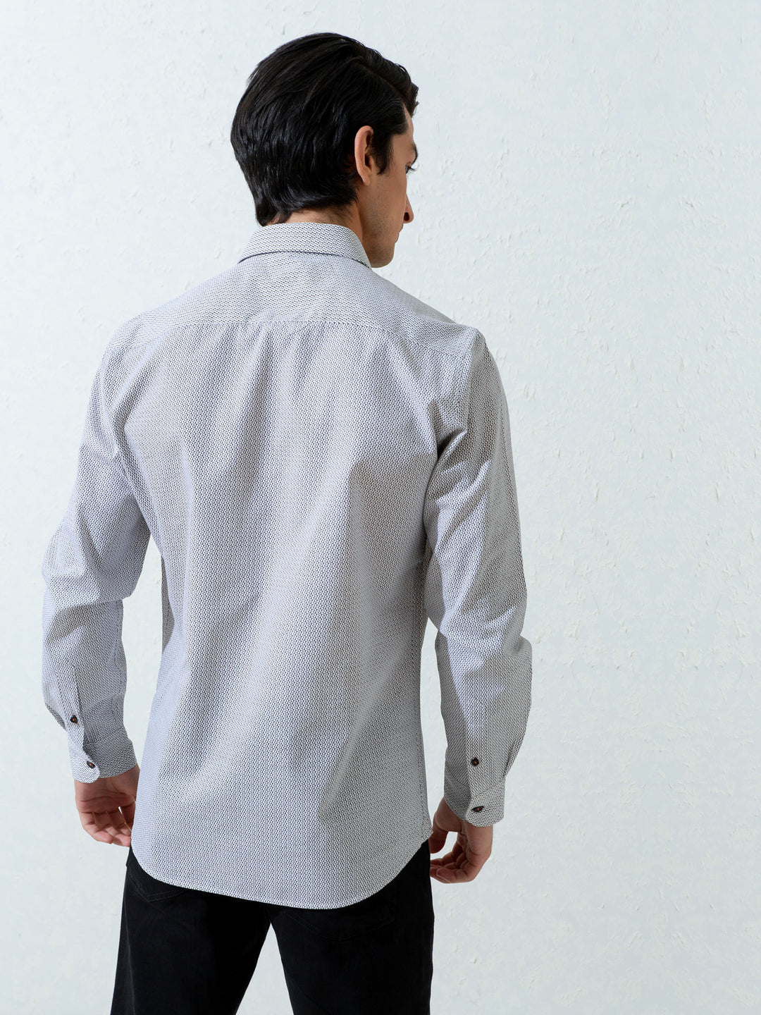 White & Black Printed Shirt Brumano Pakistan