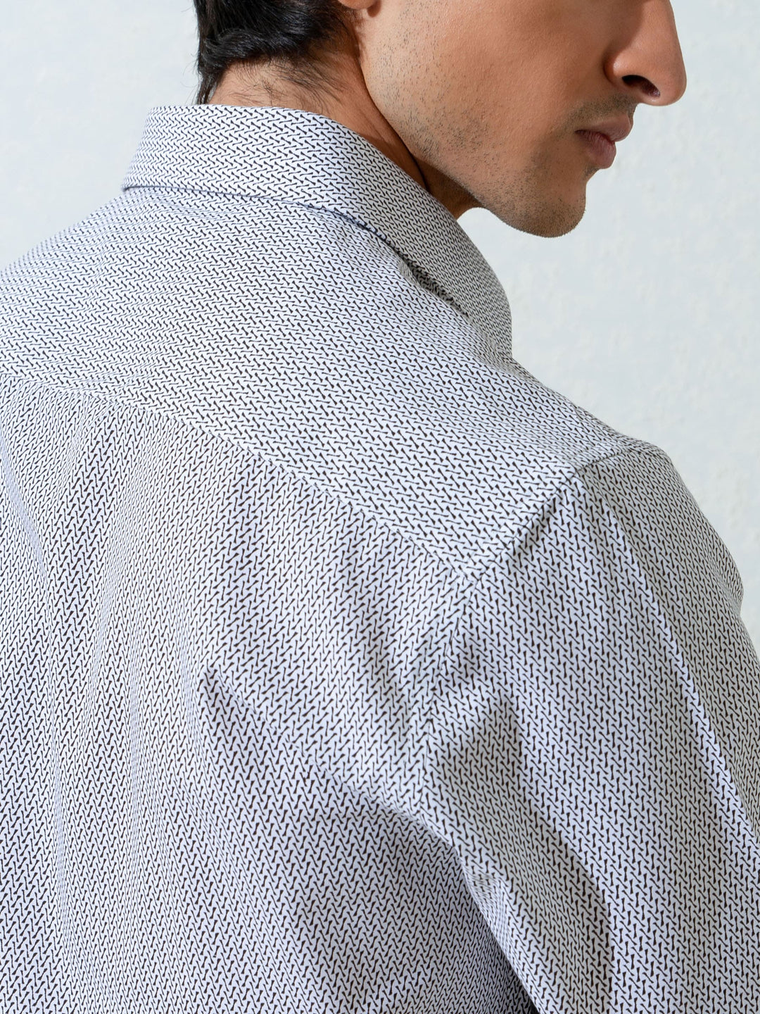 White & Black Printed Shirt Brumano Pakistan