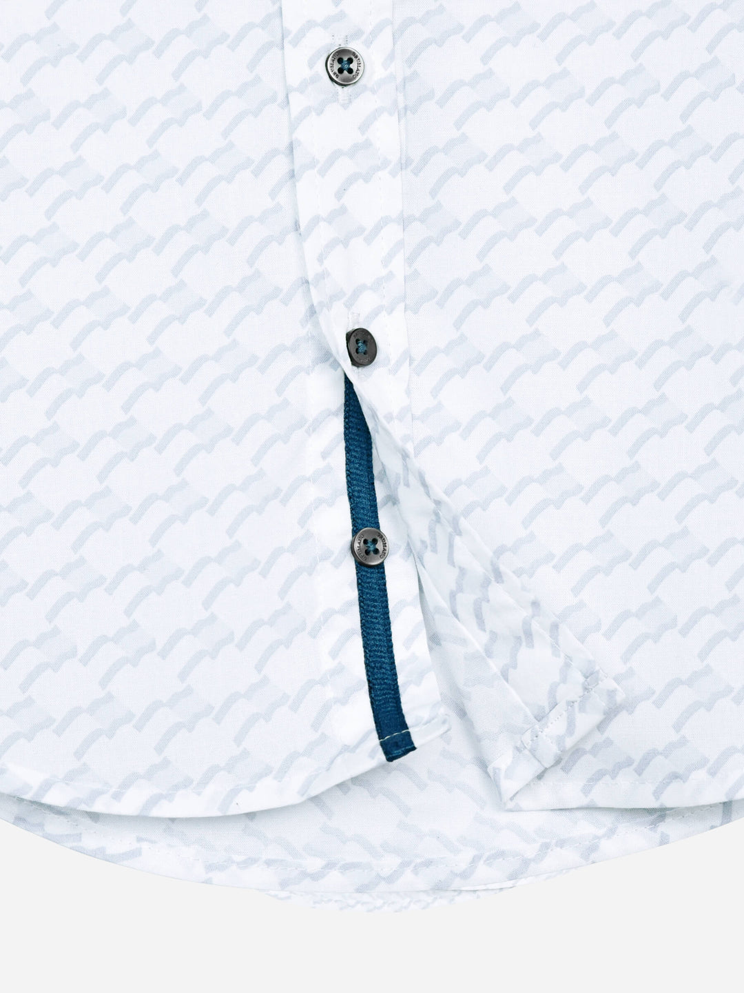 White & Blue Printed Short Sleeve Casual Shirt Brumano Pakistan