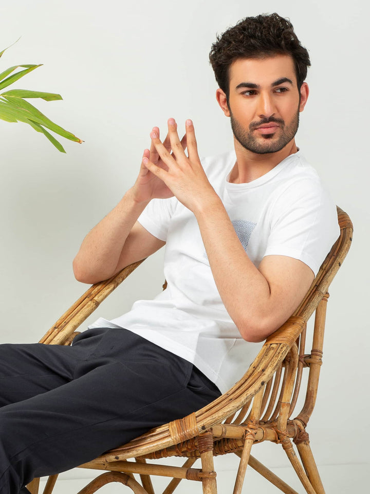 White Crew Neck T-Shirt Brumano Pakistan