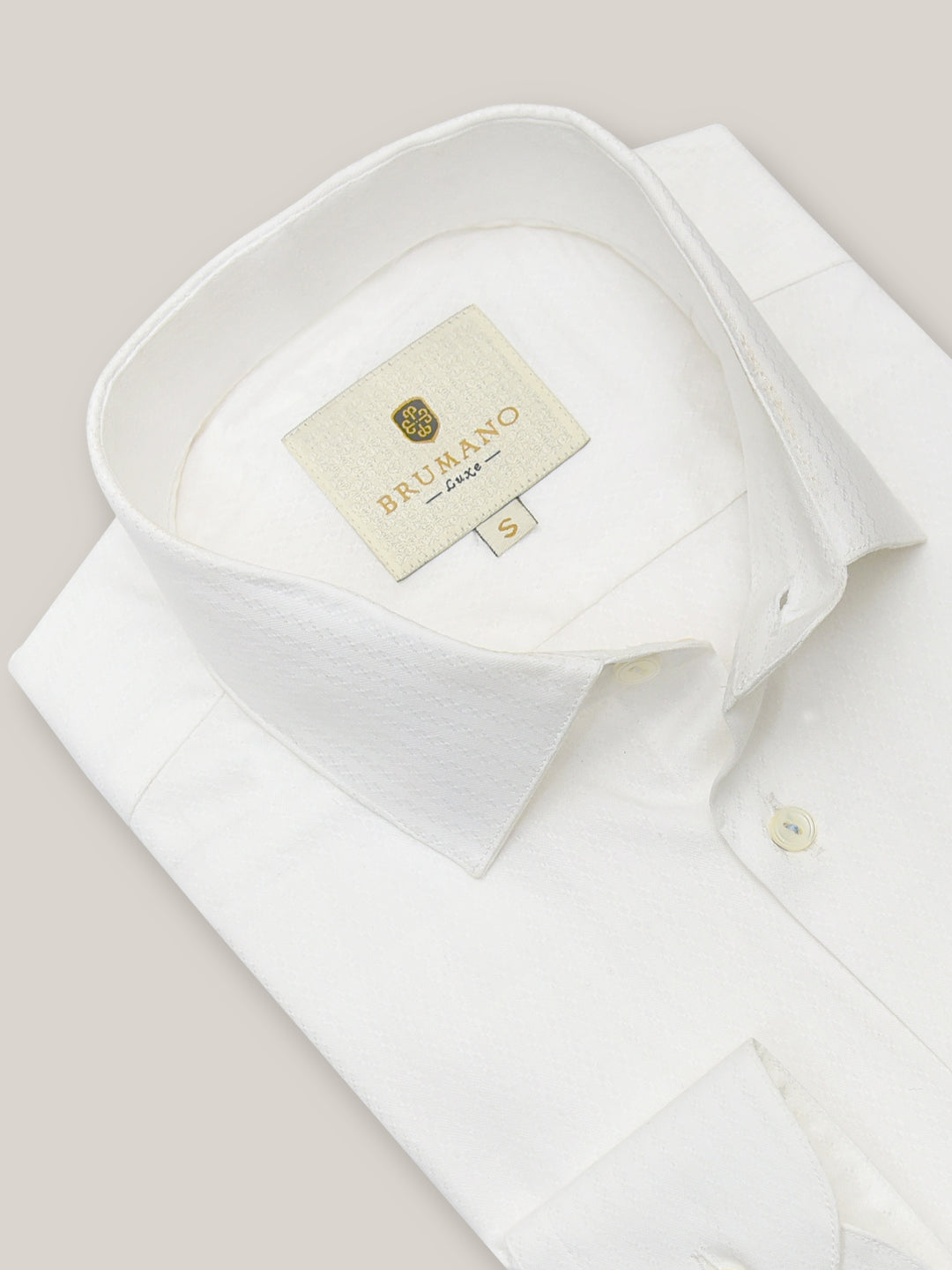 White Herringbone Formal Shirt Brumano Pakistan