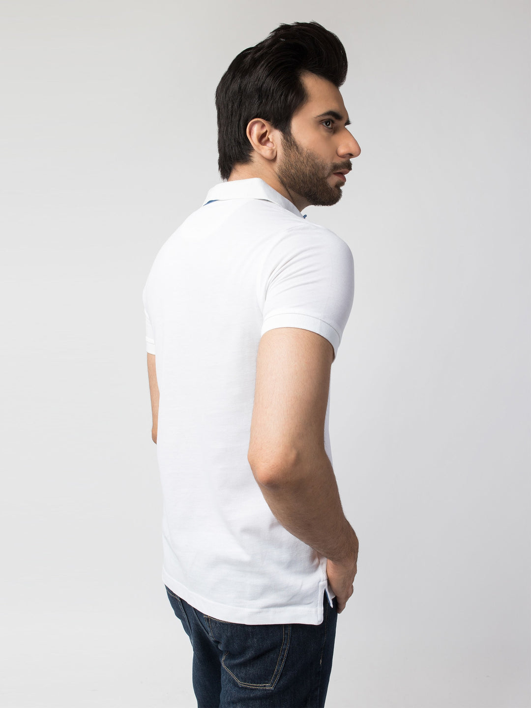 Slim-Fit White Pima Polo Shirt