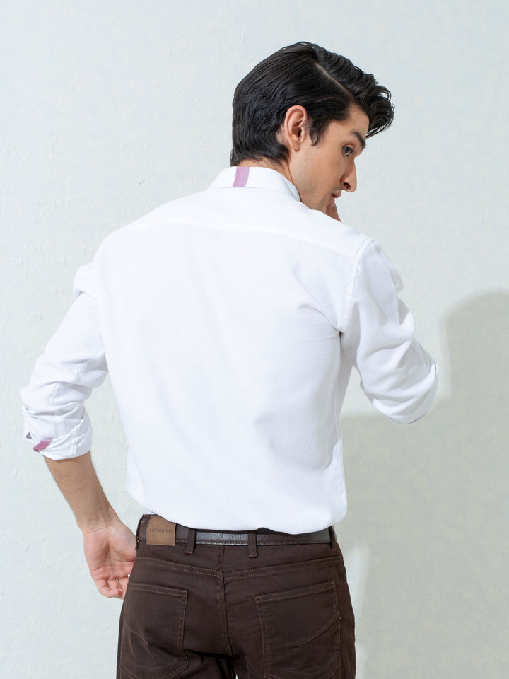 White Structured Button Down Shirt Brumano Pakistan