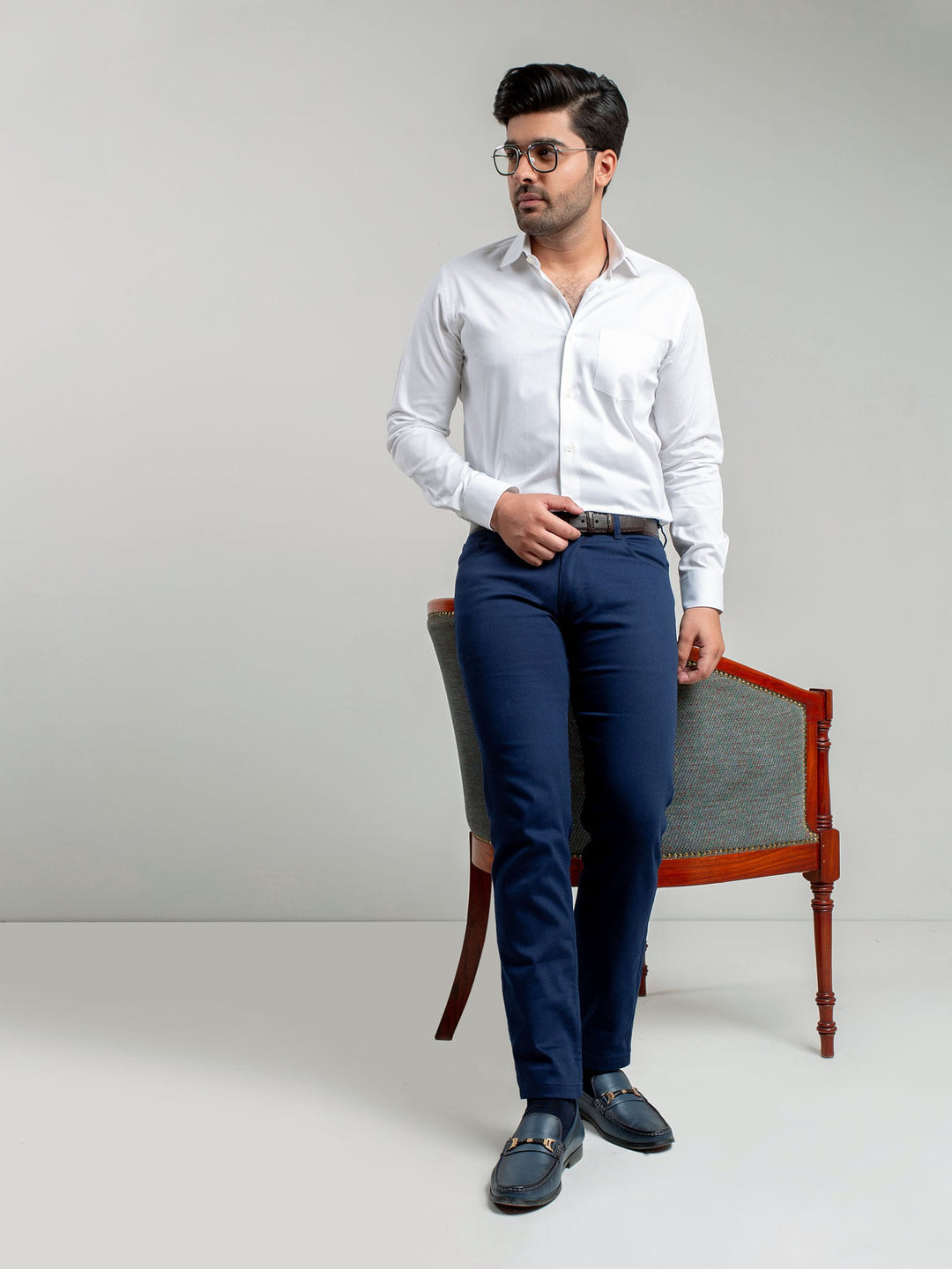 White Twill Formal Shirt Brumano Pakistan