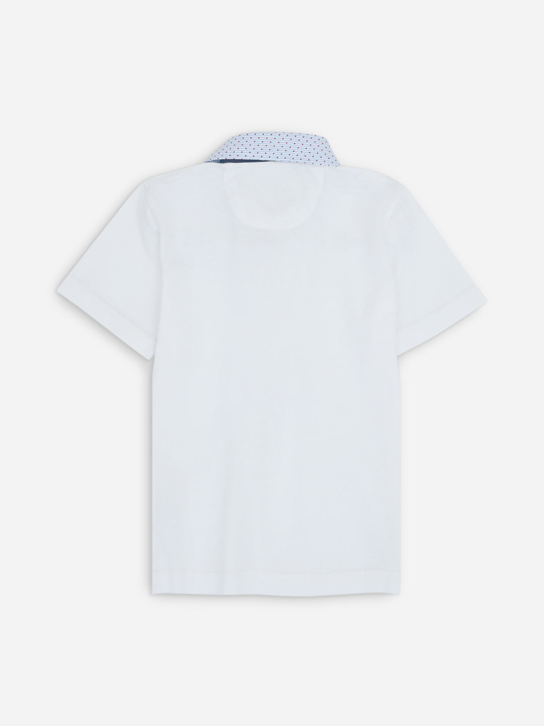 White Casual Polo With Contrasting Blue Collar Brumano Pakistan