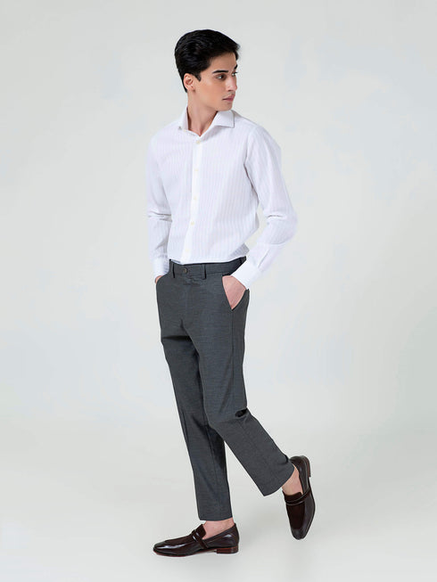 White Striped Structured Formal Shirt Brumano Pakistan