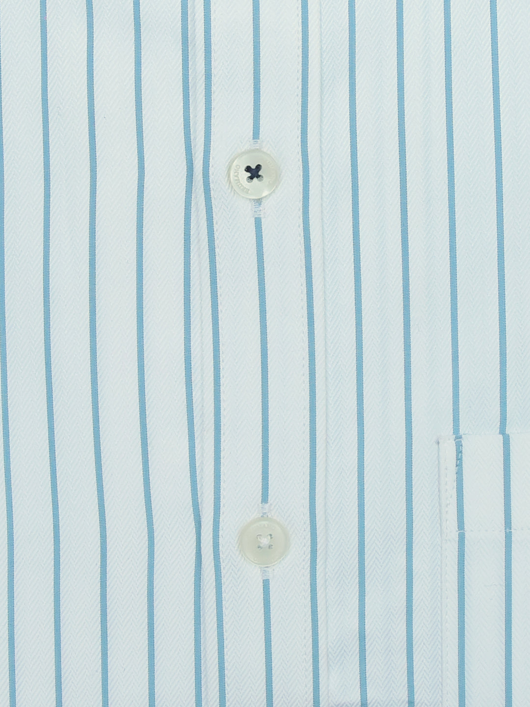 White & Blue Herringbone Shirt With Printed Detailing Brumano Pakistan