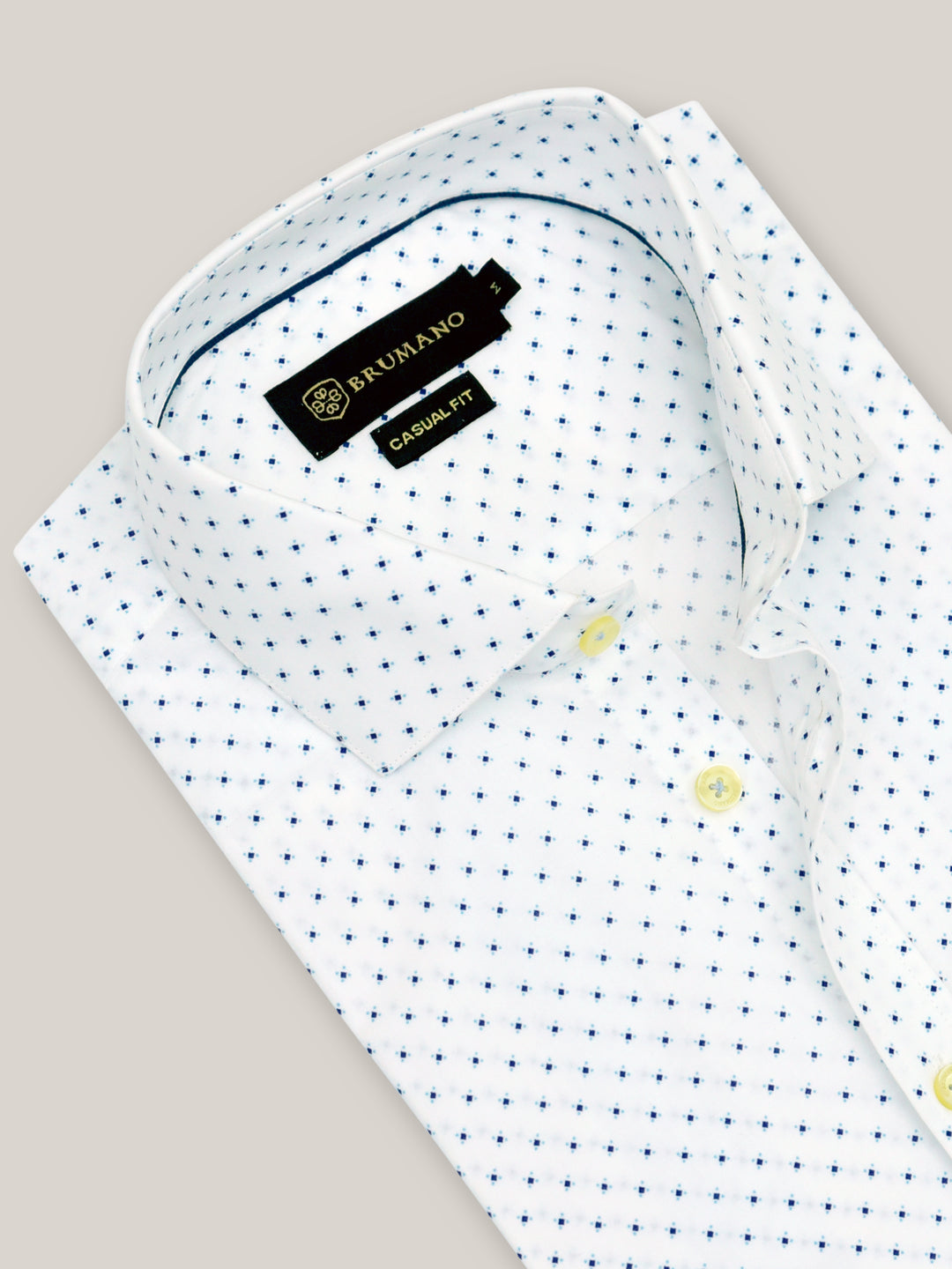 White & Blue Printed Formal Shirt Brumano Pakistan
