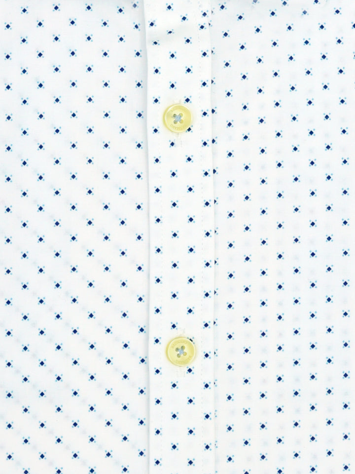 White & Blue Printed Formal Shirt Brumano Pakistan