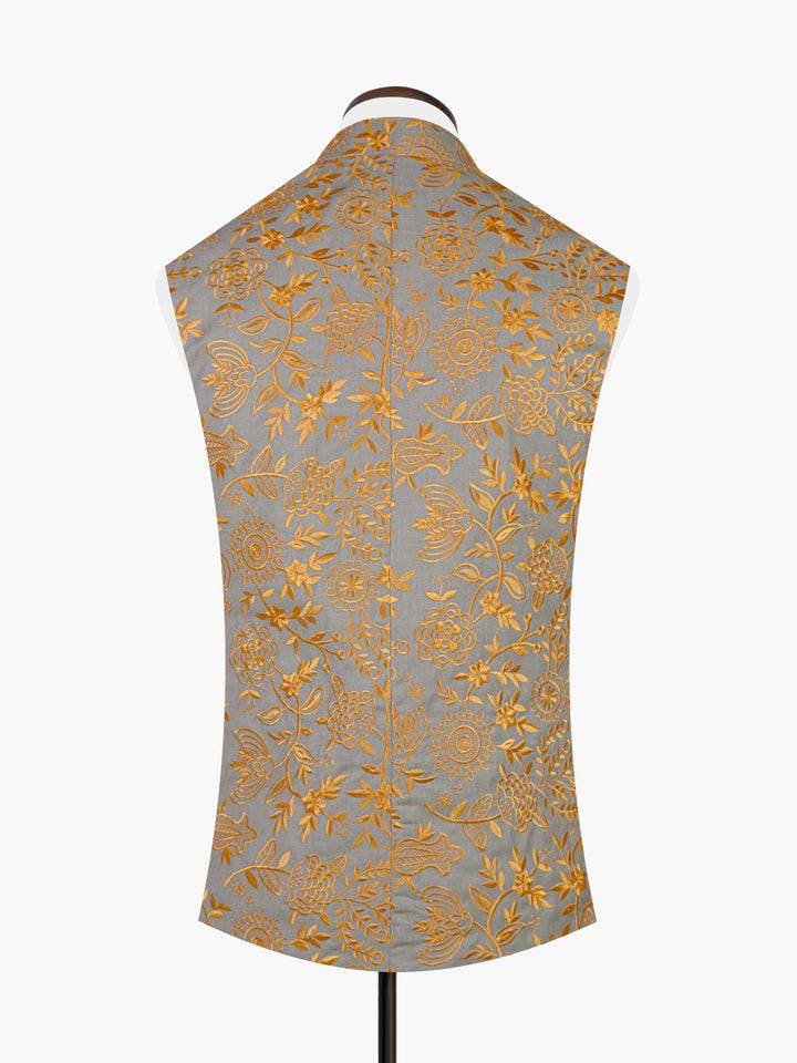 Yellow Embroidered Sartoria Waistcoat Brumano Pakistan