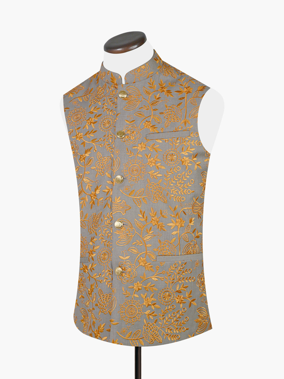 Yellow Embroidered Sartoria Waistcoat Brumano Pakistan