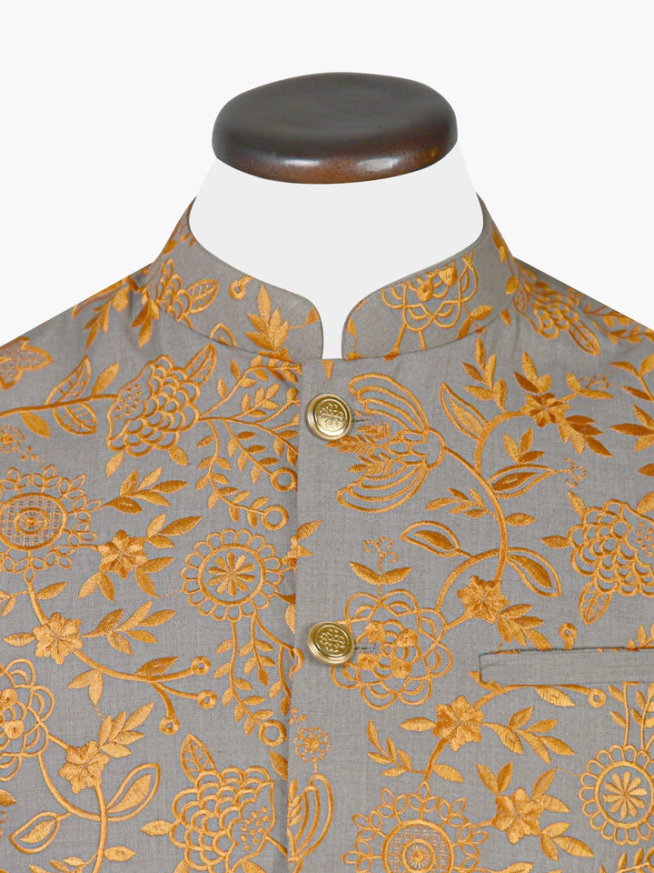 Yellow Embroidered Sartoria Waistcoat Brumano Pakistan