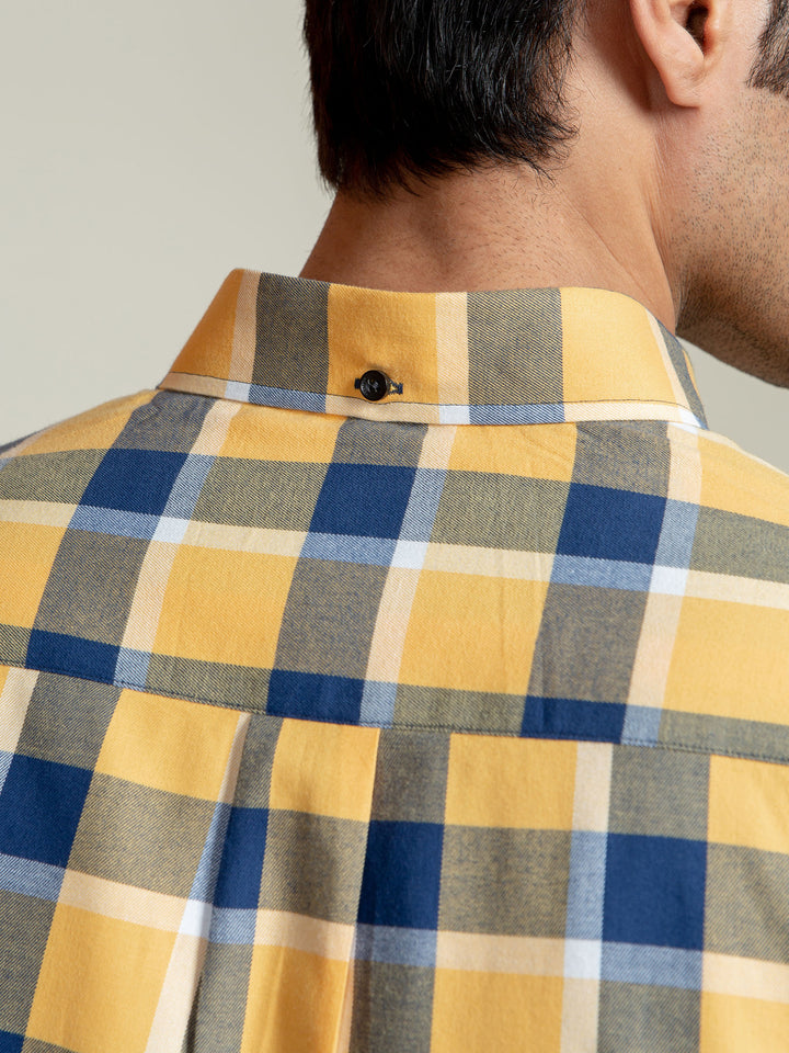 Yellow Flannel Checkered Shirt Brumano Pakistan