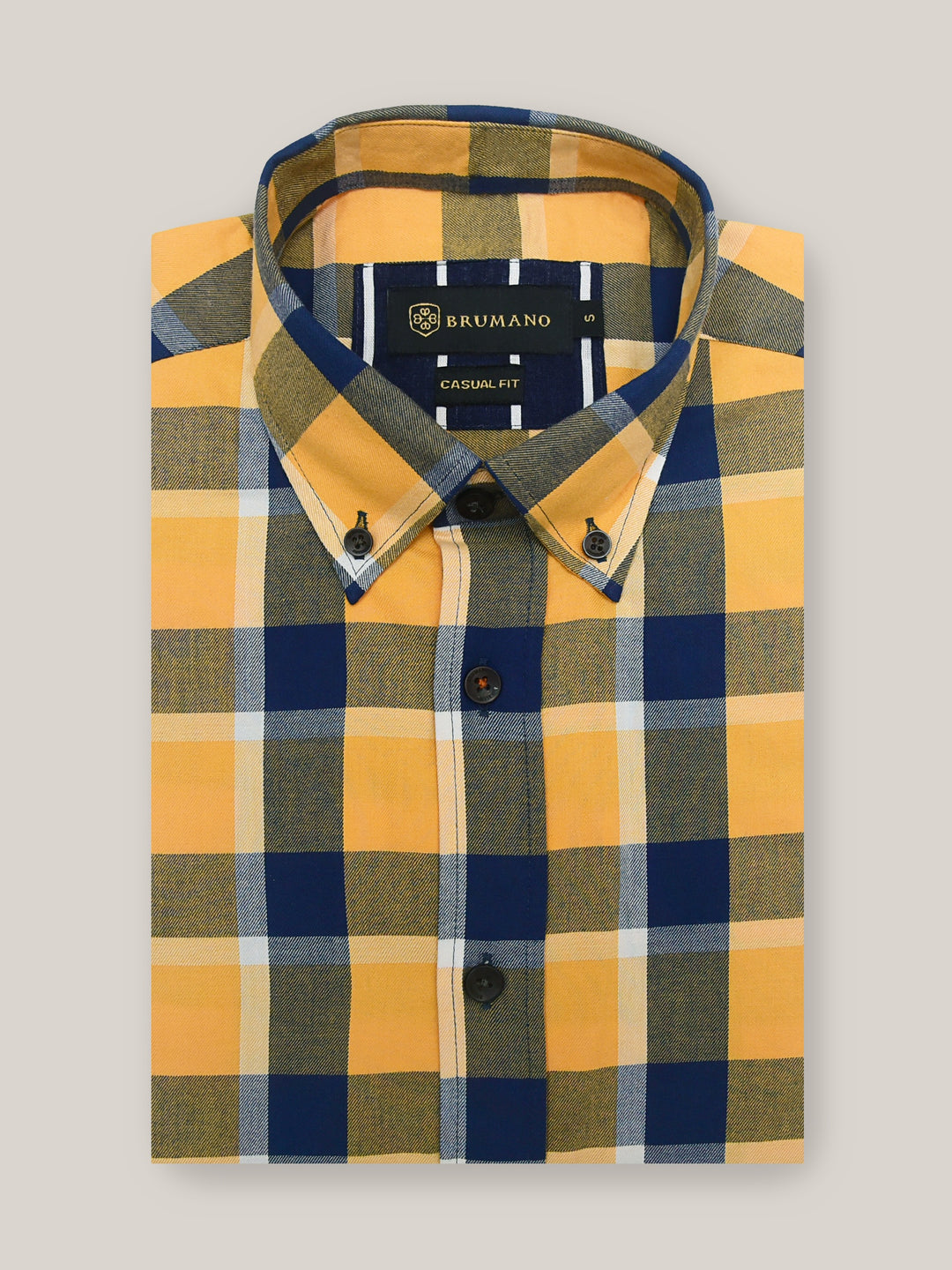 Yellow Flannel Checkered Shirt Brumano Pakistan