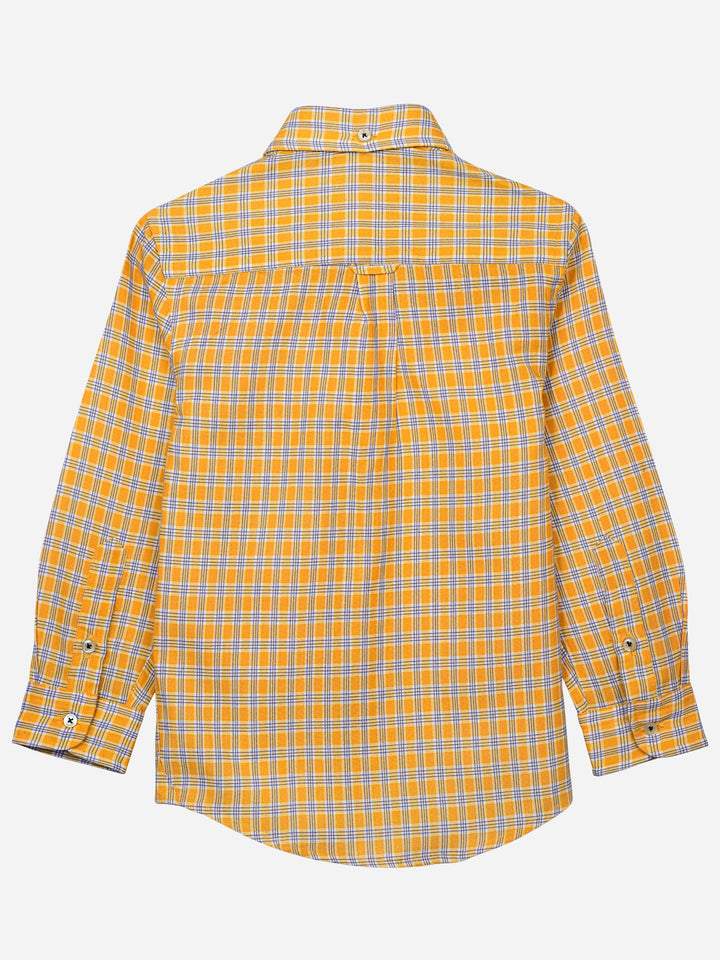 Yellow Gingham Checkered Casual Shirt Brumano Pakistan