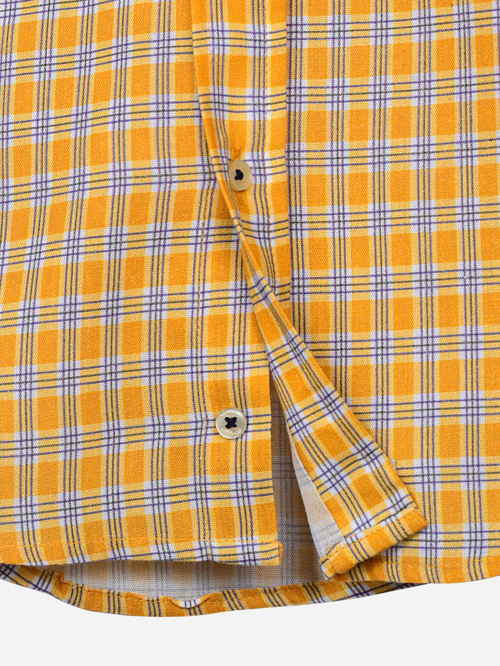 Yellow Gingham Checkered Casual Shirt Brumano Pakistan