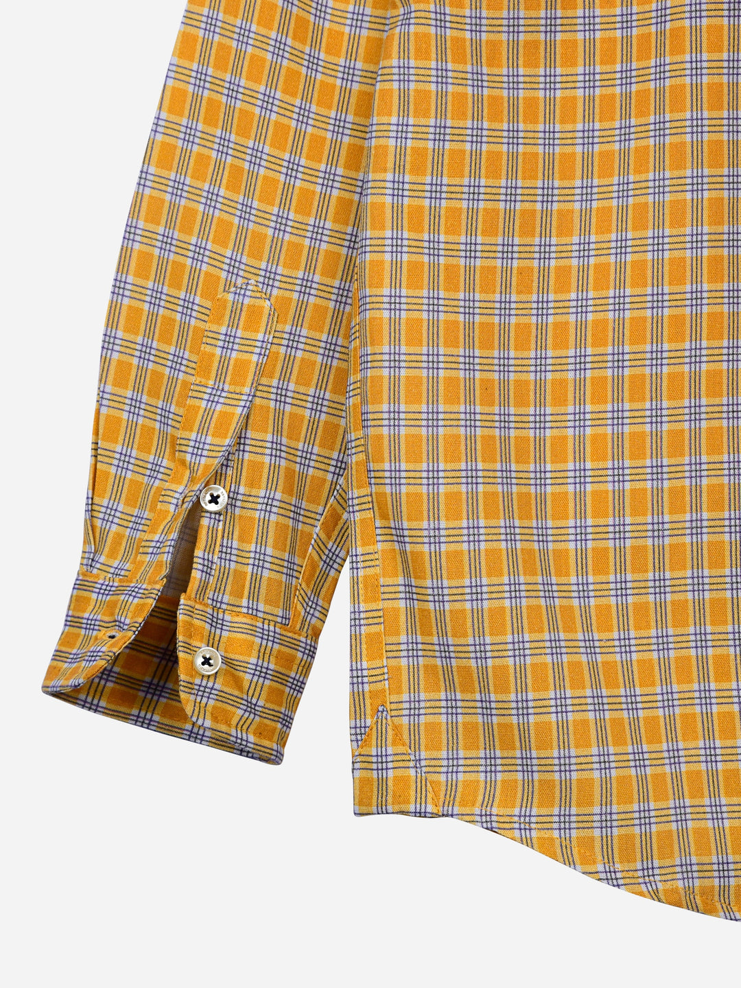 Yellow Gingham Checkered Casual Shirt Brumano Pakistan
