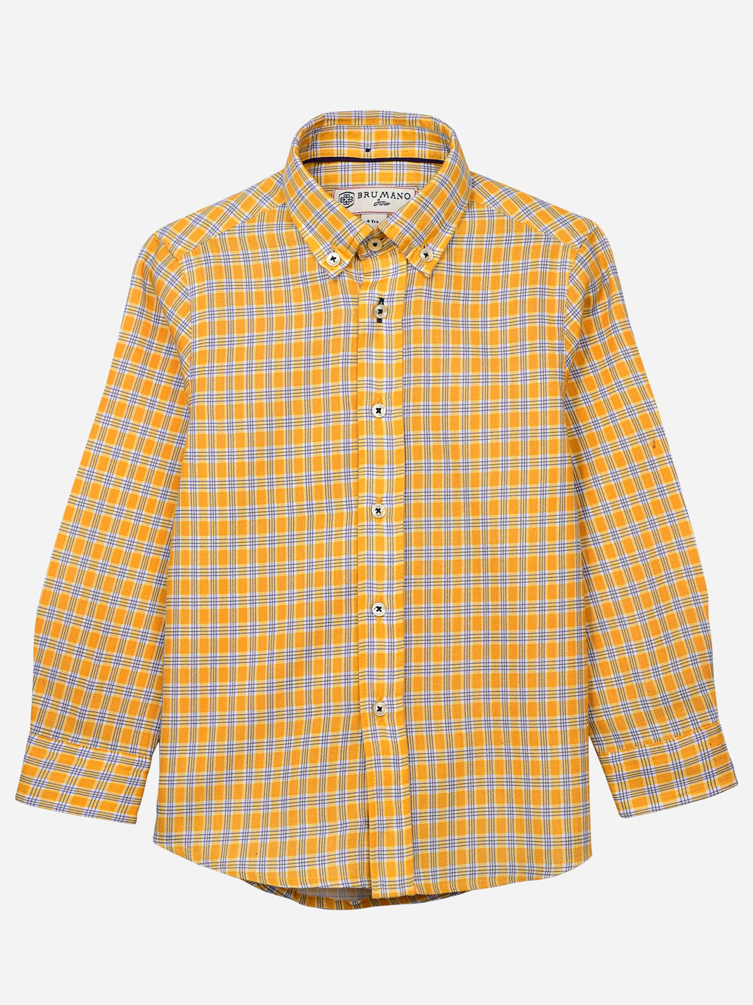 Yellow Gingham Checkered Casual Shirt Brumano Pakistan