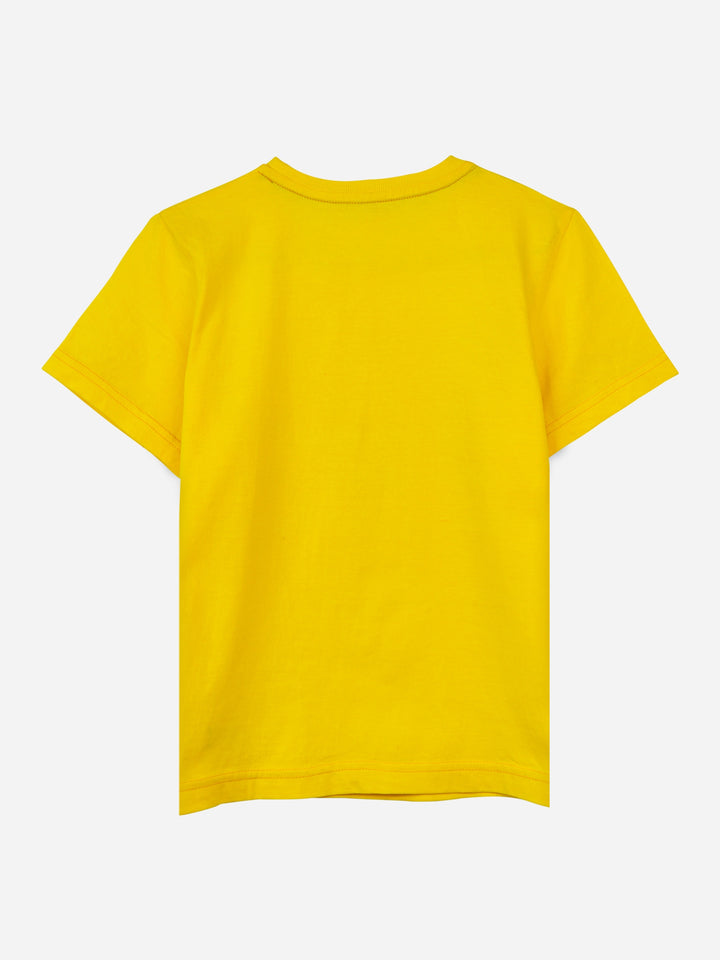 Yellow Graphic Printed Casual T-Shirt Brumano Pakistan