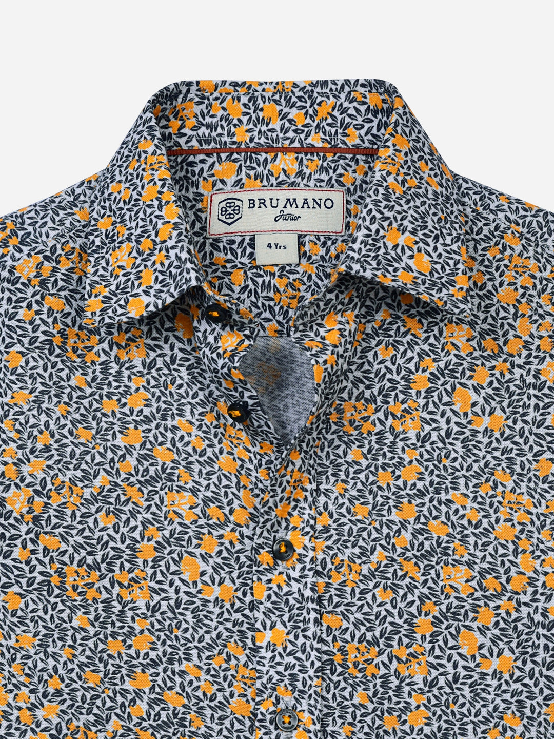 Yellow & Grey Floral Printed Casual Shirt Brumano Pakistan