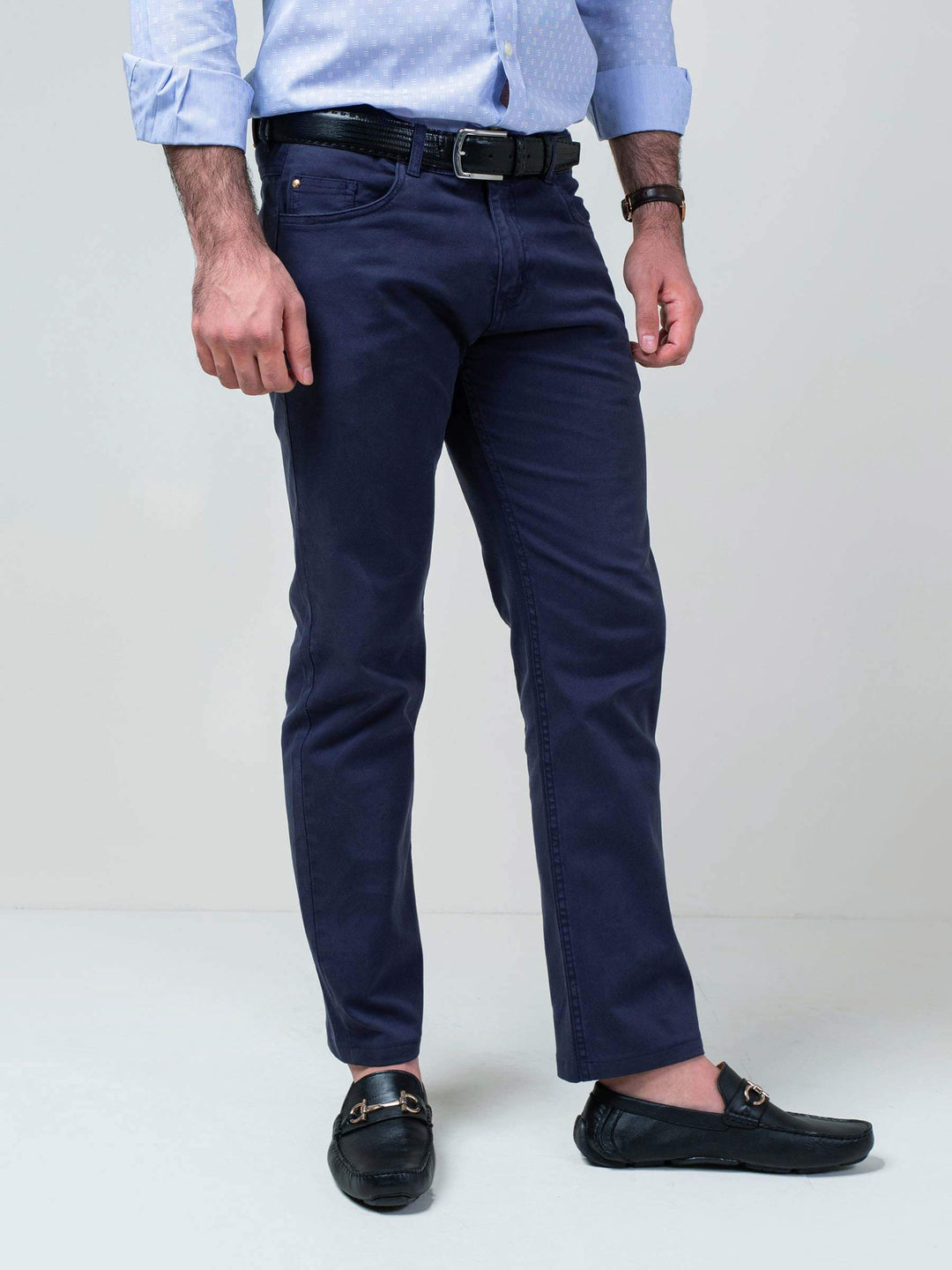 Navy blue five pocket trouser brumano pakistan