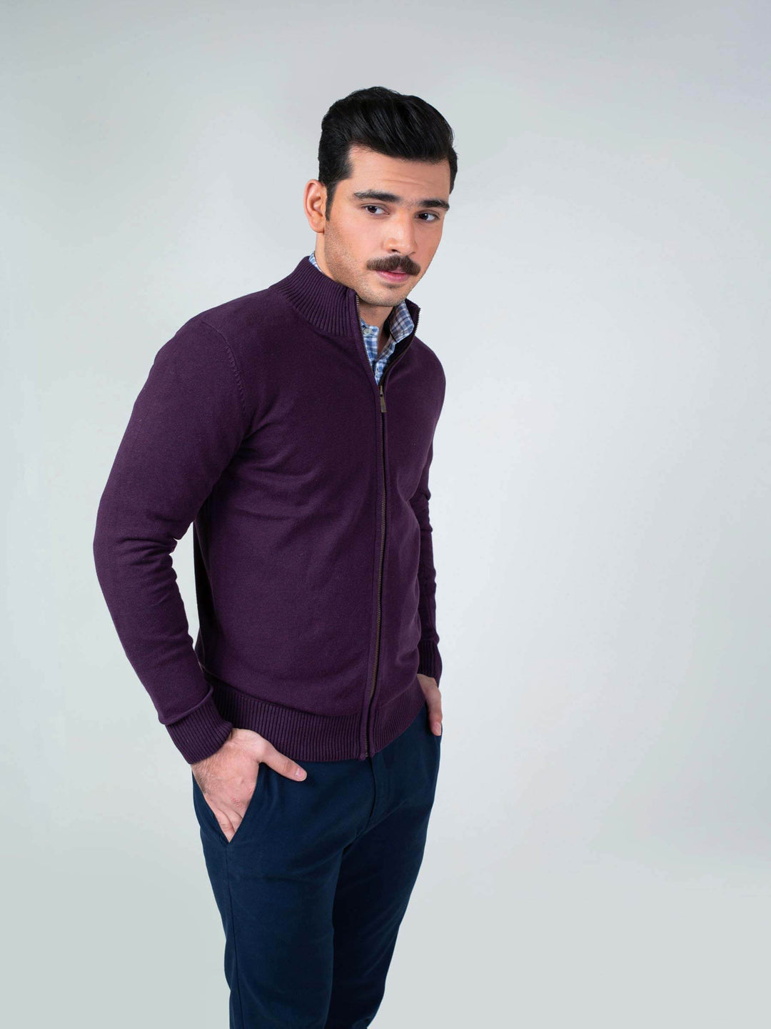 Purple Full Sleeve Zipper