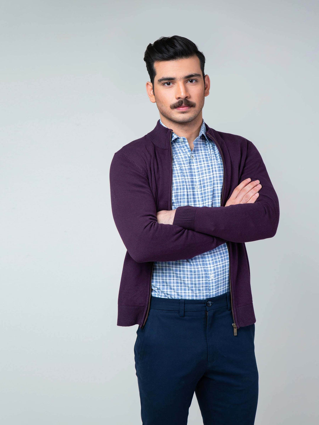 Purple Full Sleeve Zipper